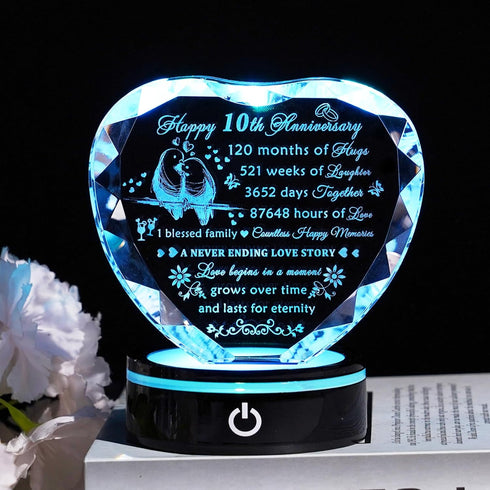 Crystal Heart Keepsake Gift for wife & husband